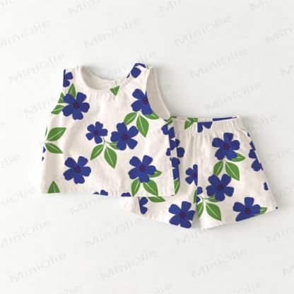 Baby Toddler White Flowers Sleeveless 2-piece Set - White - 3-4T - image 1
