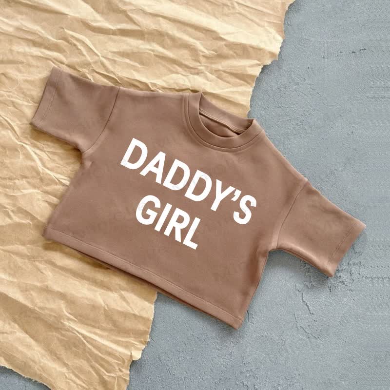 DADDY'S GIRL Baby Slogan Summer Casual T-Shirt - Brown - 2-3T - image 5