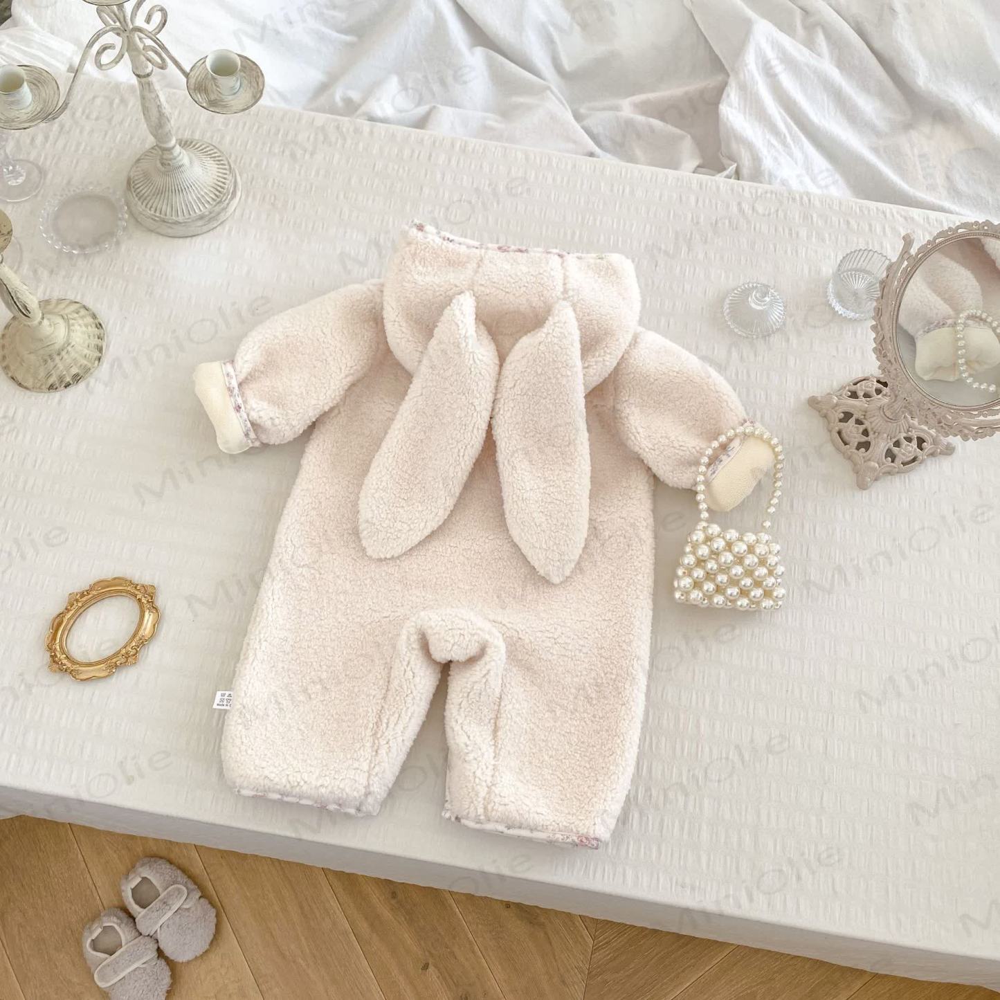 Baby Floral Bunny Ear Hooded Romper - image 10