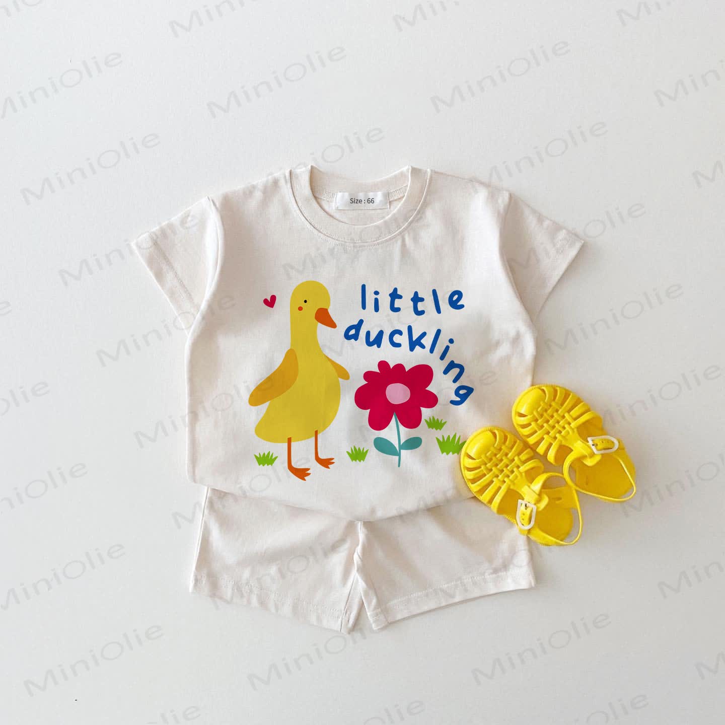 LITTLE DUCKLING Baby 2-piece White Short-Sleeve Set - White - 18-24M - image 1