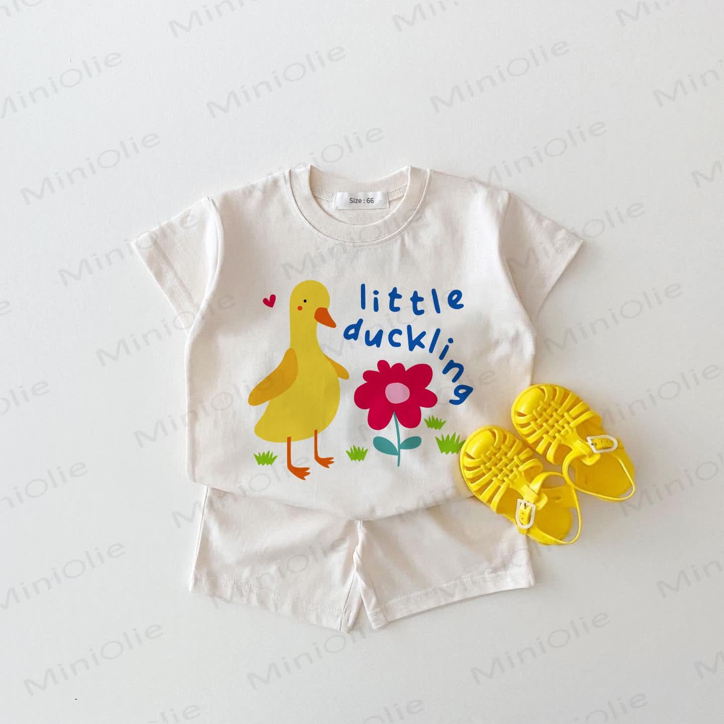 LITTLE DUCKLING Baby 2-piece White Short-Sleeve Set - White - 18-24M - image 1