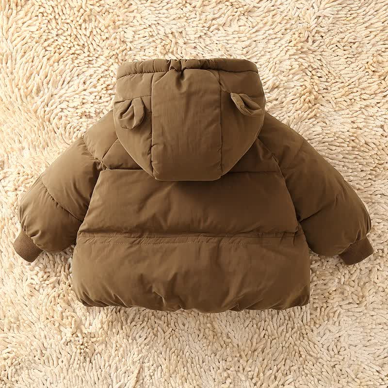 Toddler Solid Color Hooded Puffer Jacket - image 6