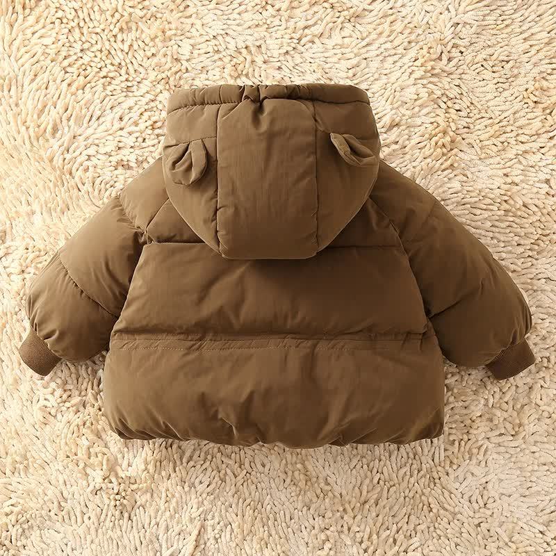 Toddler Solid Color Hooded Puffer Jacket - image 6