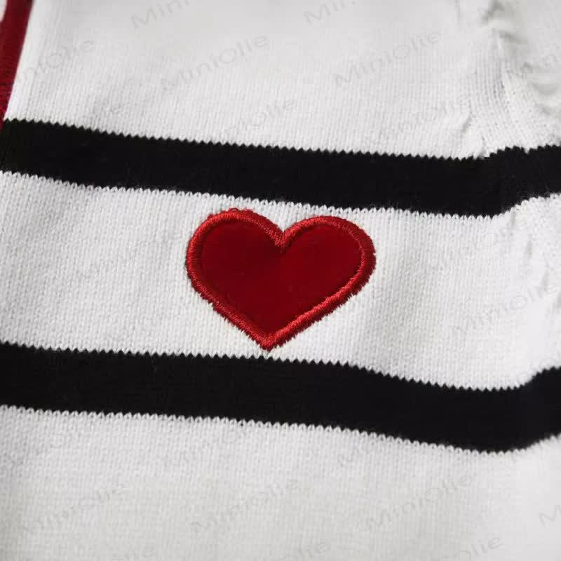 Baby Knitted Striped Heart Romper - image 9