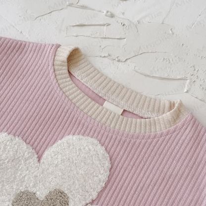 Baby 2-Piece Flower Sweatshirt and Pants Ribbed Set - image 5