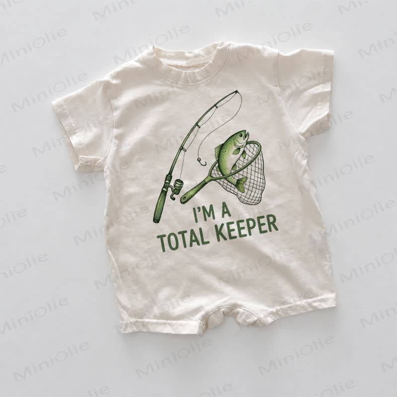 I'M A TOTAL KEEPER Baby White Print Romper - White - 18-24M - image 1