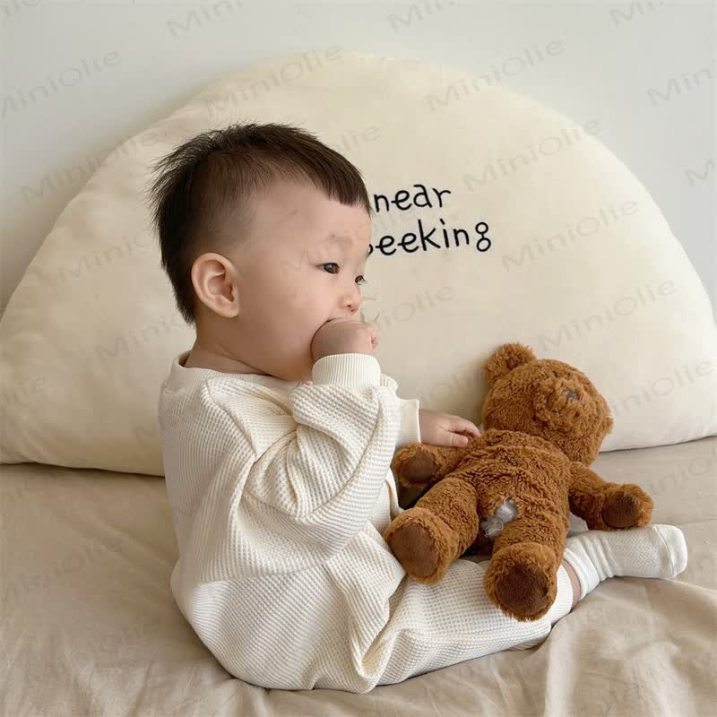 Baby Neutral Solid Color Casual Romper  - image 15