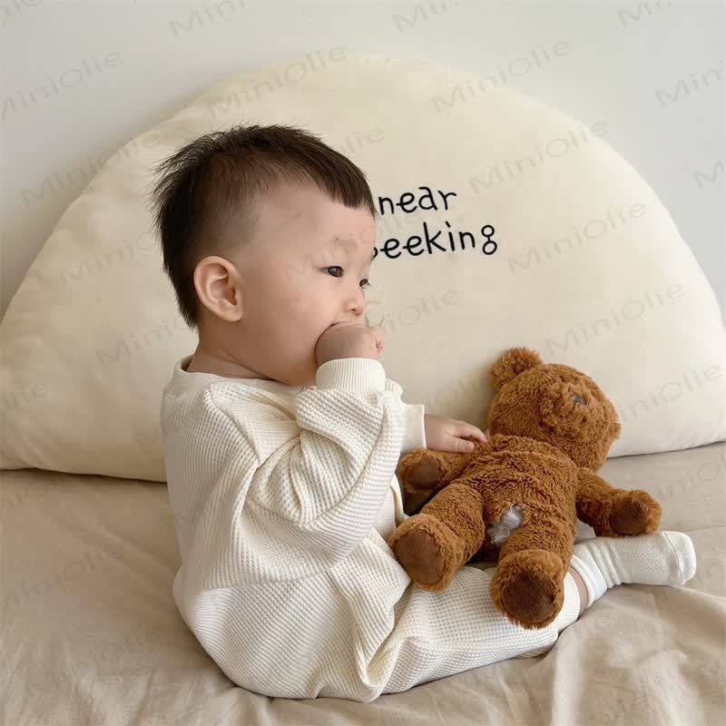 Baby Neutral Solid Color Casual Romper  - image 15