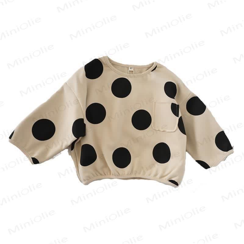 Toddler Dots Pocket Sweatshirt - Beige - 9-11T - image 3