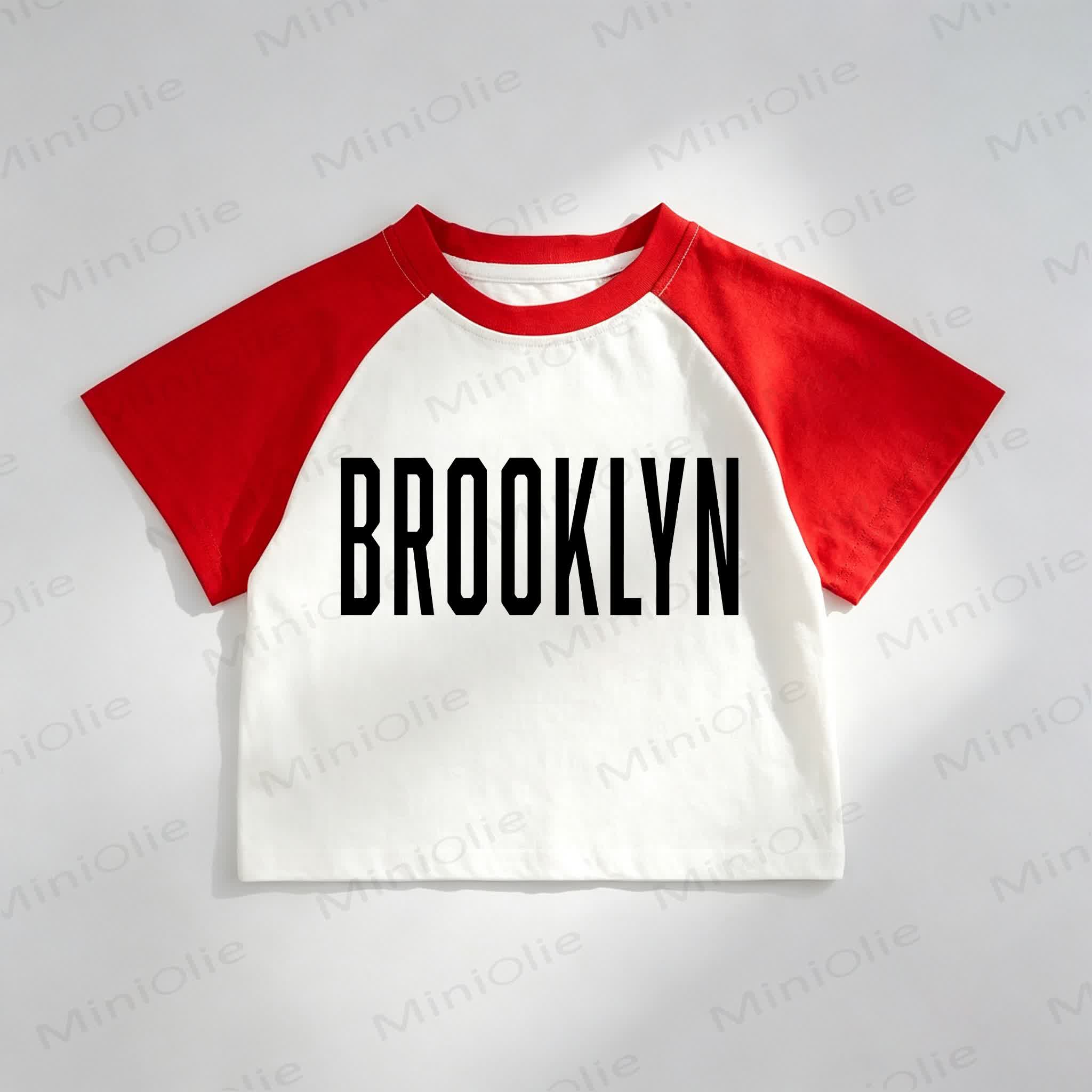 BROOKLYN Toddler Red Raglan T-shirt - Red - 8T - image 1