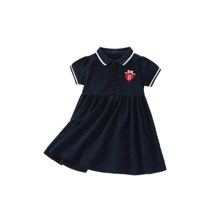 Toddler Kid Polo Bow Heart Black Dress - image 9