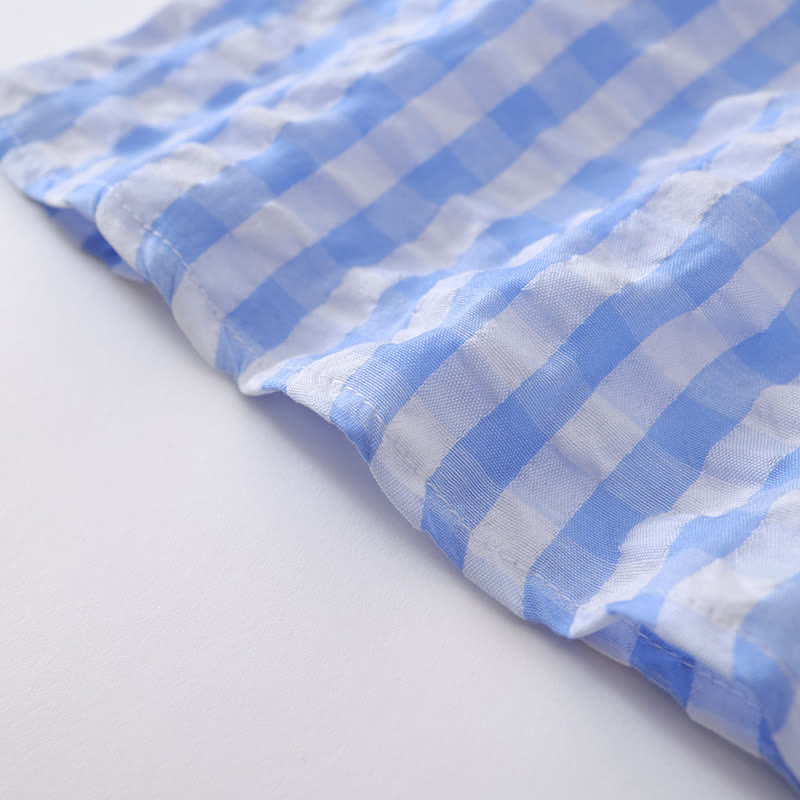 Toddler Blue Plaid Flower Lace Lapels Dress - image 11