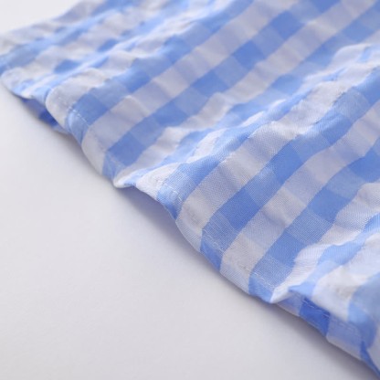 Toddler Blue Plaid Flower Lace Lapels Dress - image 11