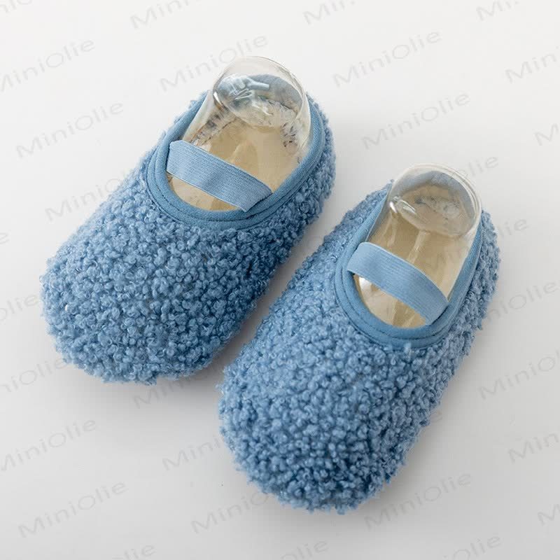 Baby Solid Color Fluzzy Pre-walker Shoes - Blue - 8.5C - image 5