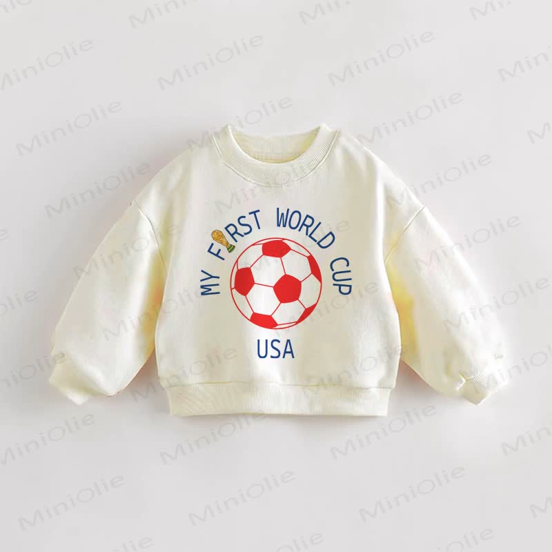 MY FIRST WORLD CUP USA Baby Toddler Print Sweatshirt - Cream - 3-5T - image 1