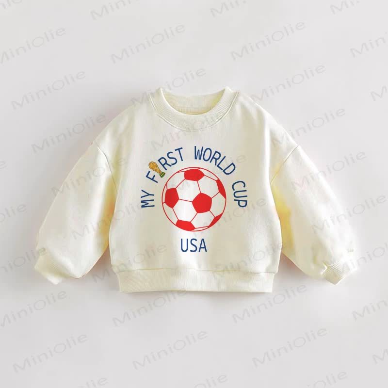 MY FIRST WORLD CUP USA Baby Toddler Print Sweatshirt - Cream - 3-5T - image 1
