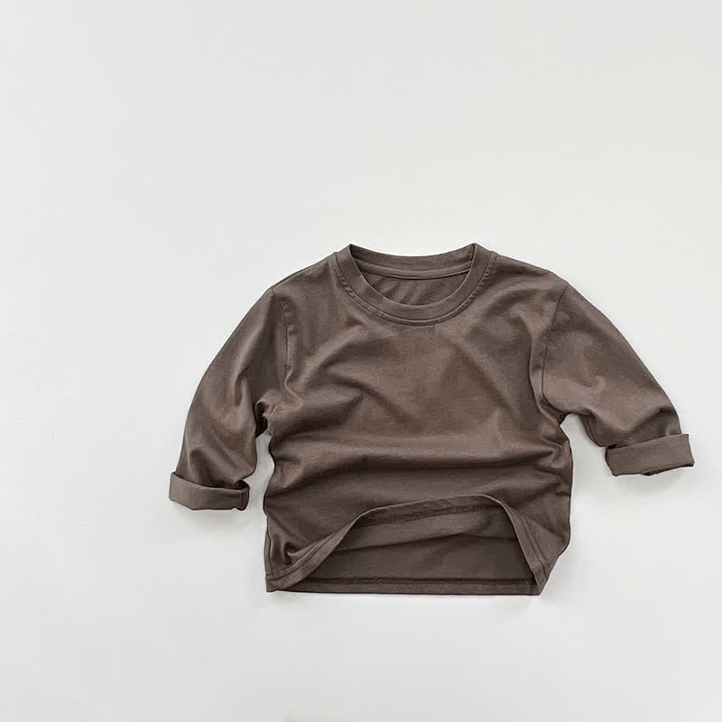 Toddler Retro Solid Color Casual T-Shirt - Dark Grey - 7-9T - image 2