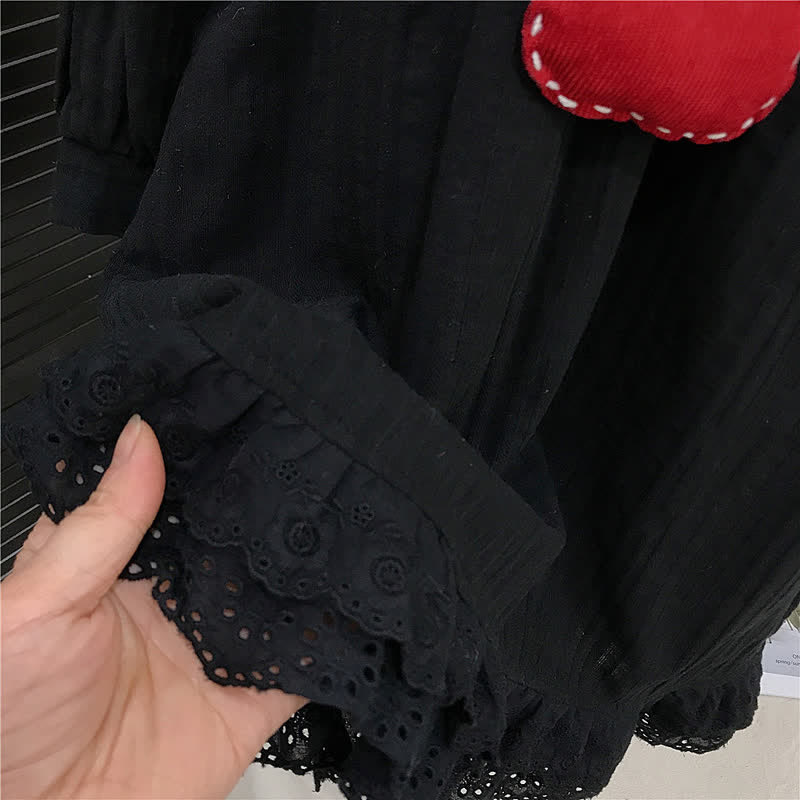 Toddler Vintage Black Solid Color Dress - image 8