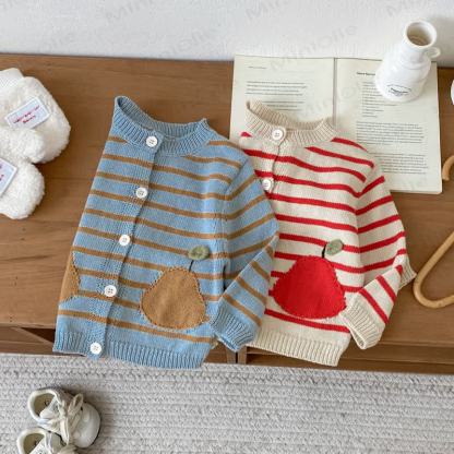 Baby Toddler Apple Striped Cardigan - image 5