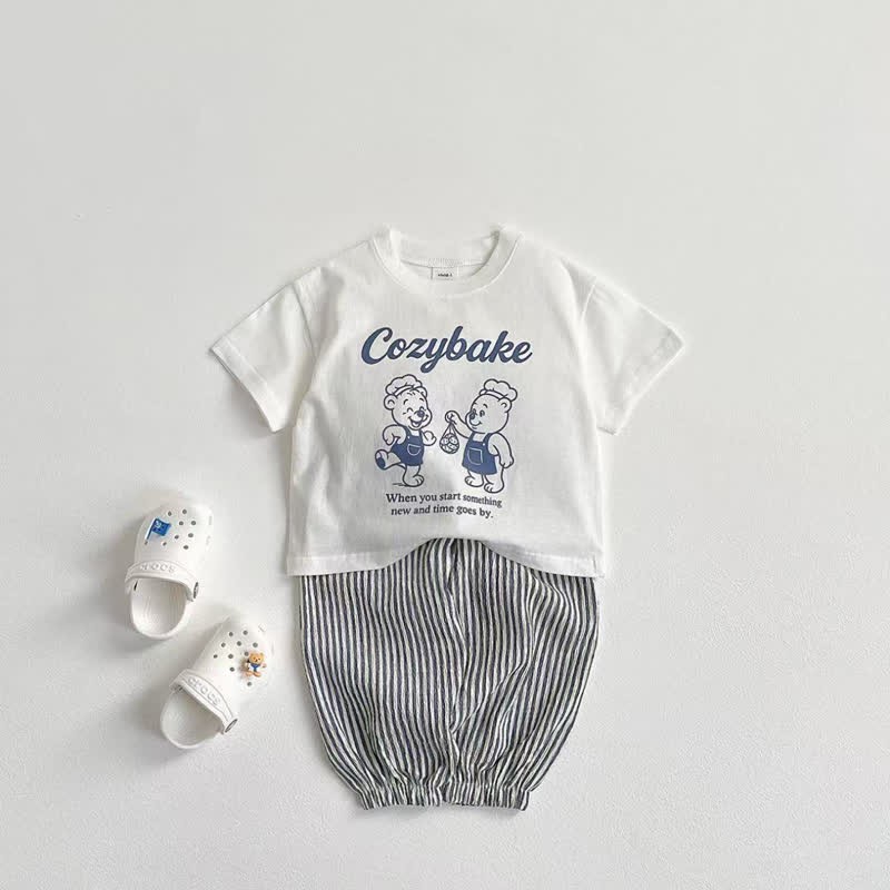 Toddler Vertical Striped Simple Jogger Pants - image 8