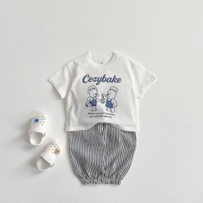 Toddler Vertical Striped Simple Jogger Pants - image 8