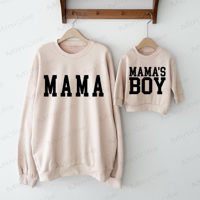 MAMA/MAMA'S BOY Beige Family Slogan Sweatshirt - Beige - Adult Sweatshirt: XL - image 1