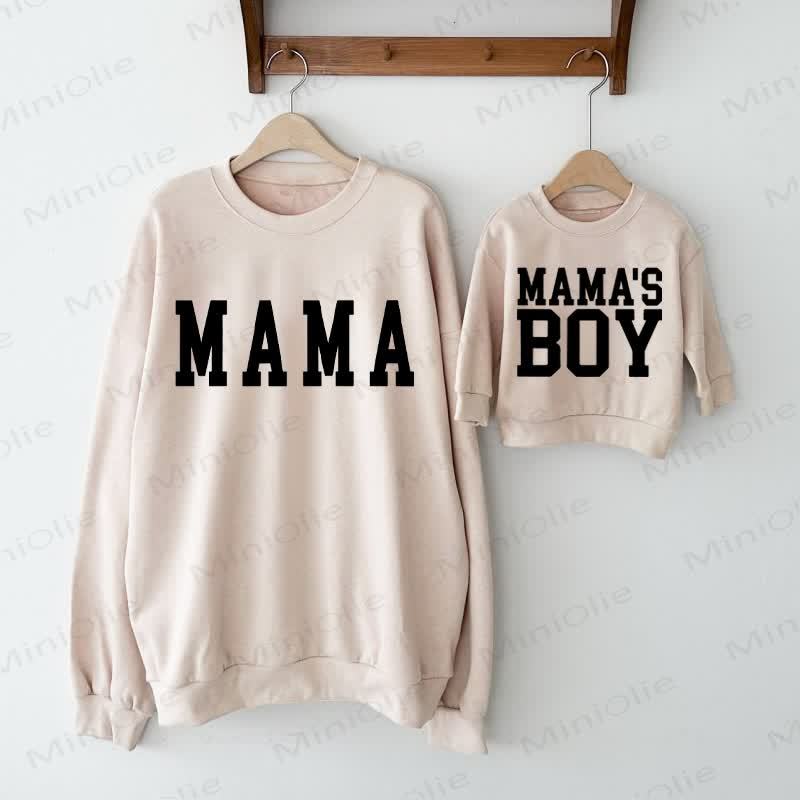 MAMA/MAMA'S BOY Beige Family Slogan Sweatshirt - Beige - Adult Sweatshirt: XL - image 1
