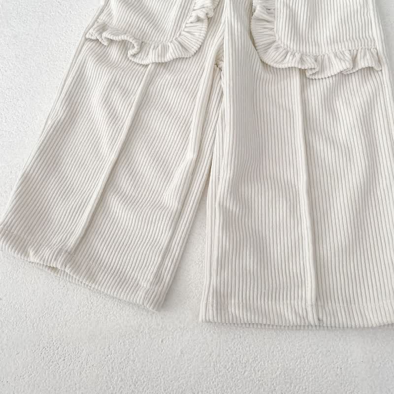 Baby Plain Corduroy Pleated Lace Pocket Pants - image 11