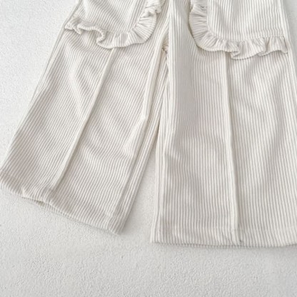 Baby Plain Corduroy Pleated Lace Pocket Pants - image 11