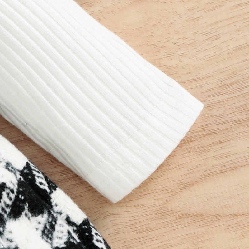 Baby Black White Plaid Suspender Skirt 2-piece Set - image 9