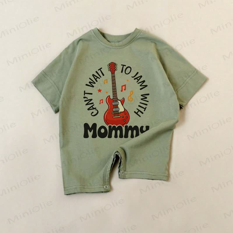 CAN'T WANT TO JAM WITH MOMMY Baby Green Slogan Romper - Green - 18-24M - image 1