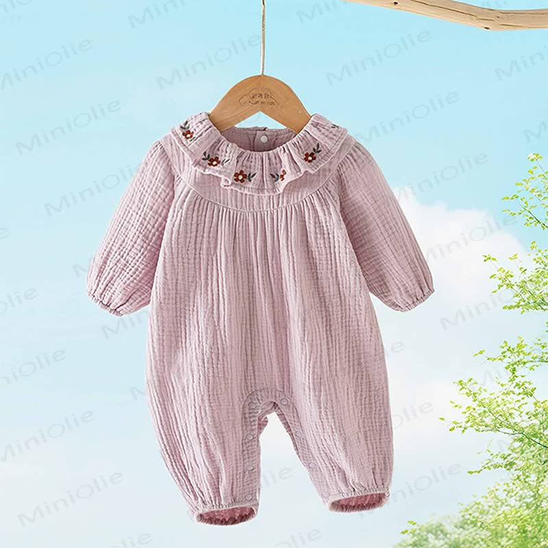 Baby Floral Collar Purple Romper - image 4
