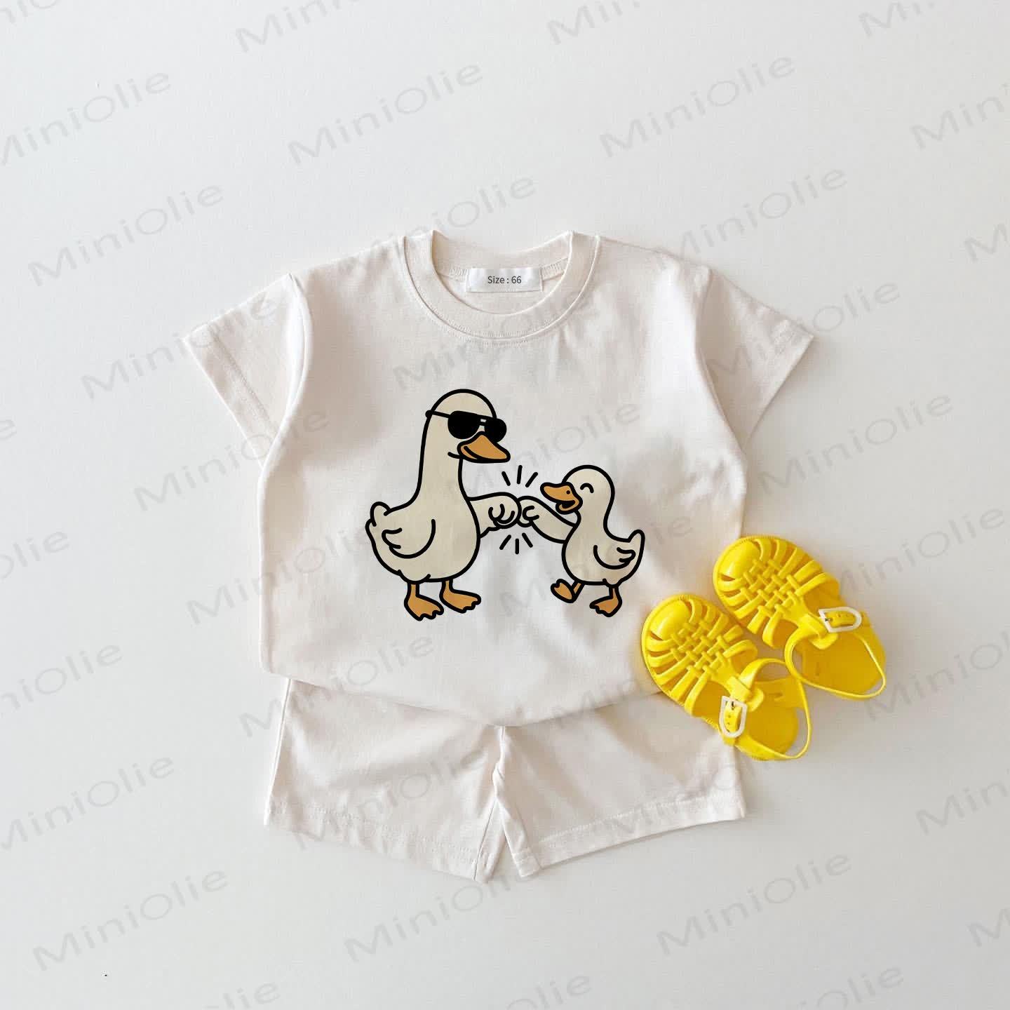 Baby Duck Tee and Shorts 2-piece Set - White - 18-24M - image 1