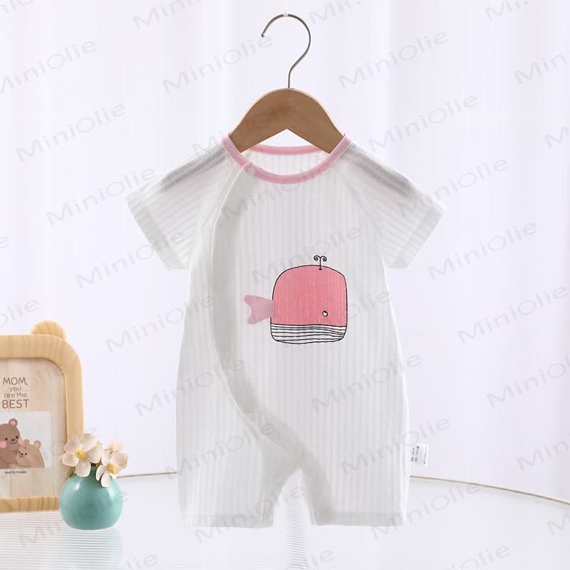 Baby Elephant Whale Crown White Romper - Pink Whale - 18-24M - image 5