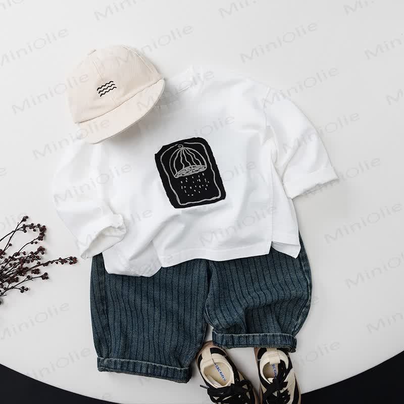 Baby Toddler Blue Stripe Denim Loose Pants - image 5