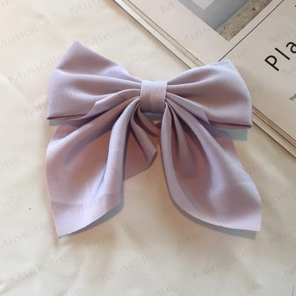 1PC Baby Plain Bow Hair Clip - Purple - image 15