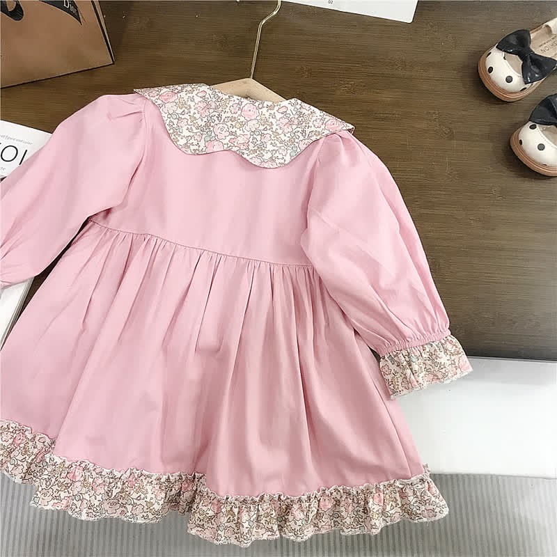 Toddler Flower Lapels Pastoral Style Dress - image 3
