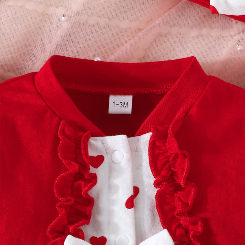 Baby Girl Bow Love Heart Romper with Headband - image 4