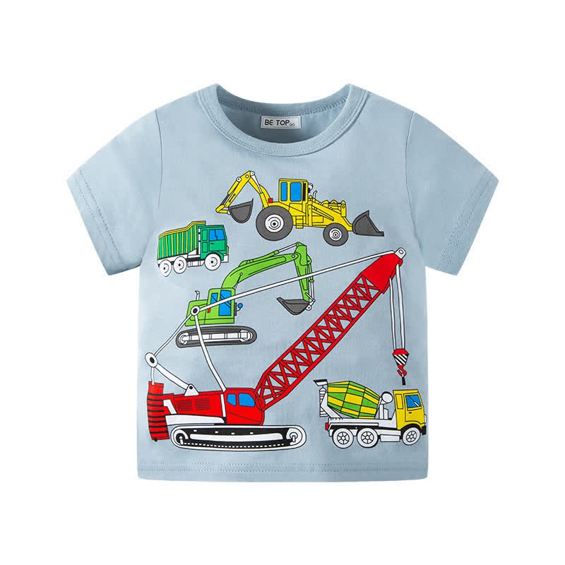 Kid Boy Construction Vehicles T-Shirt - Blue - 10Y - image 5
