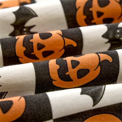 Baby Toddler Pumpkin Bat Black White Checkerboard Print Beige Overalls - image 9