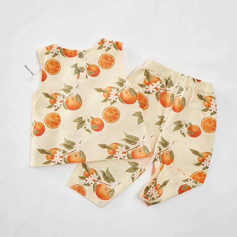 Baby Toddler Orange Sleeveless 2-piece Set - image 2