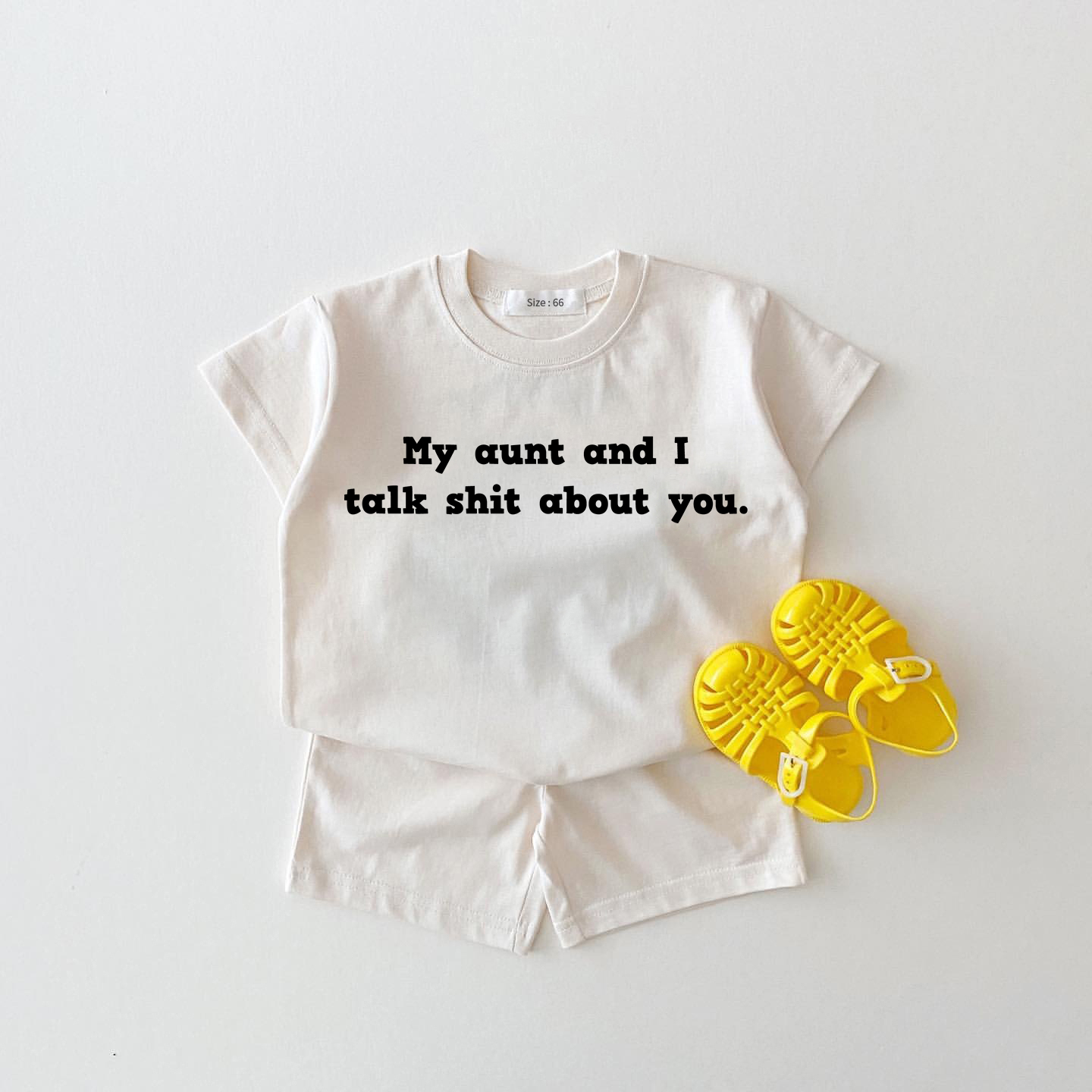 MY AUNT AND I TALK SHIT ABOUT YOU Baby White 2-piece Set - White - 18-24M - image 1