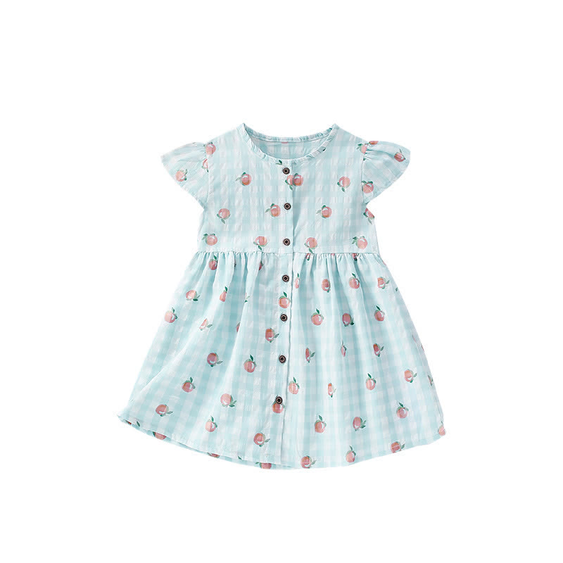 Toddler Green Plaid Peach Lovely Dress - image 8
