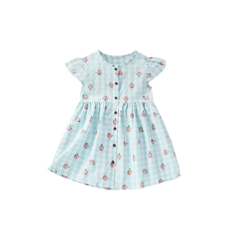 Toddler Green Plaid Peach Lovely Dress - image 8