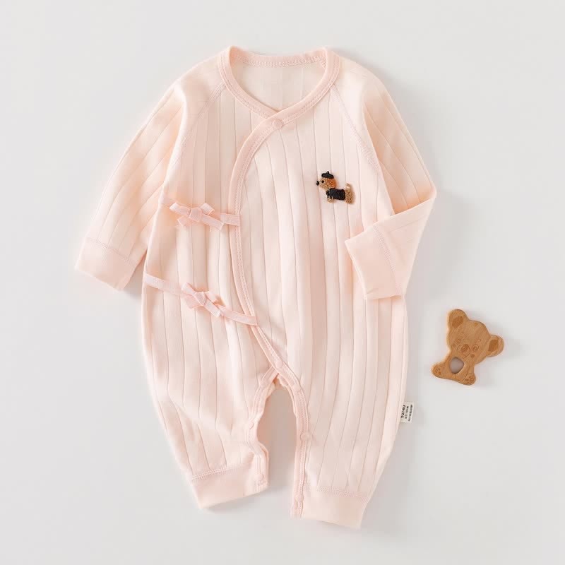 Baby Newborn Puppy Patch Kimono Romper - Pink - 3-6M - image 9