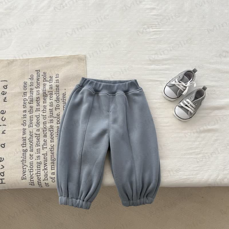 Baby Solid Color Fleece Jogger Pants - Grey Blue - 18-30M - image 8
