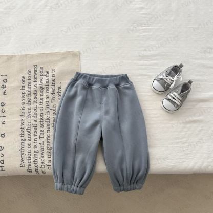 Baby Solid Color Fleece Jogger Pants - Grey Blue - 18-30M - image 8