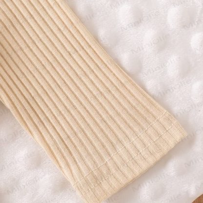 Baby Girl Bow Plaid Flying Sleeves Romper Knit Dress - image 8