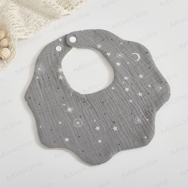 Cotton Muslin Skin-friendly Absorbent Bib 1 Piece - Moon - 0-24M - image 4