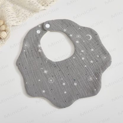 Cotton Muslin Skin-friendly Absorbent Bib 1 Piece - Moon - 0-24M - image 4